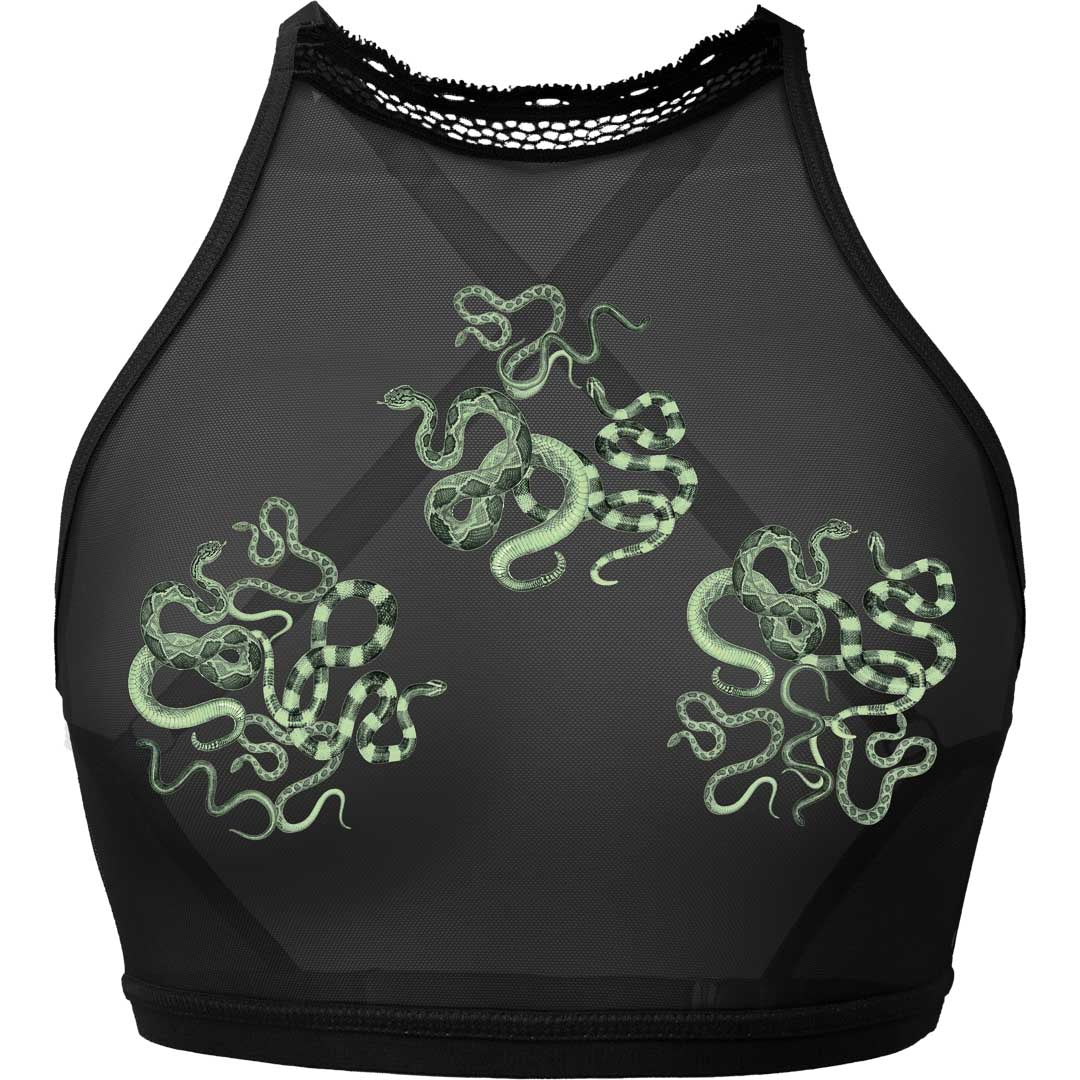 Obsidian Jade Snakes High Neck Cami