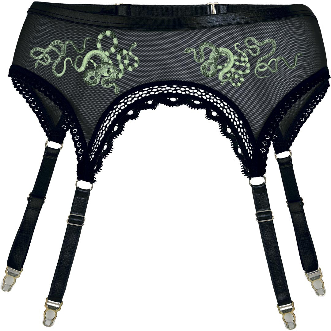 Obsidian Jade Snakes Adjustable Garter Belt