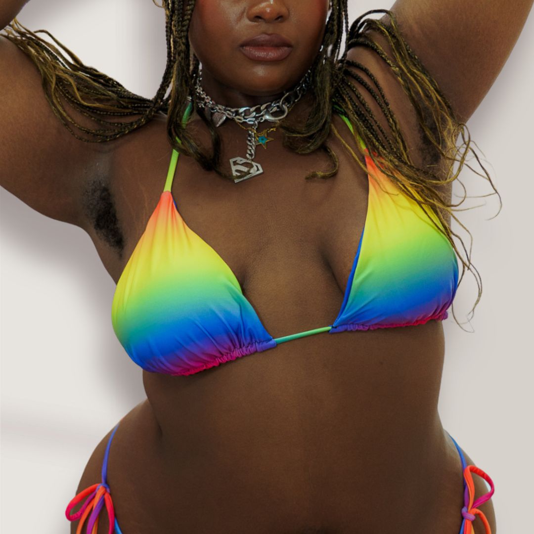 Rainbow Bright String Bikini Top - Uye Surana