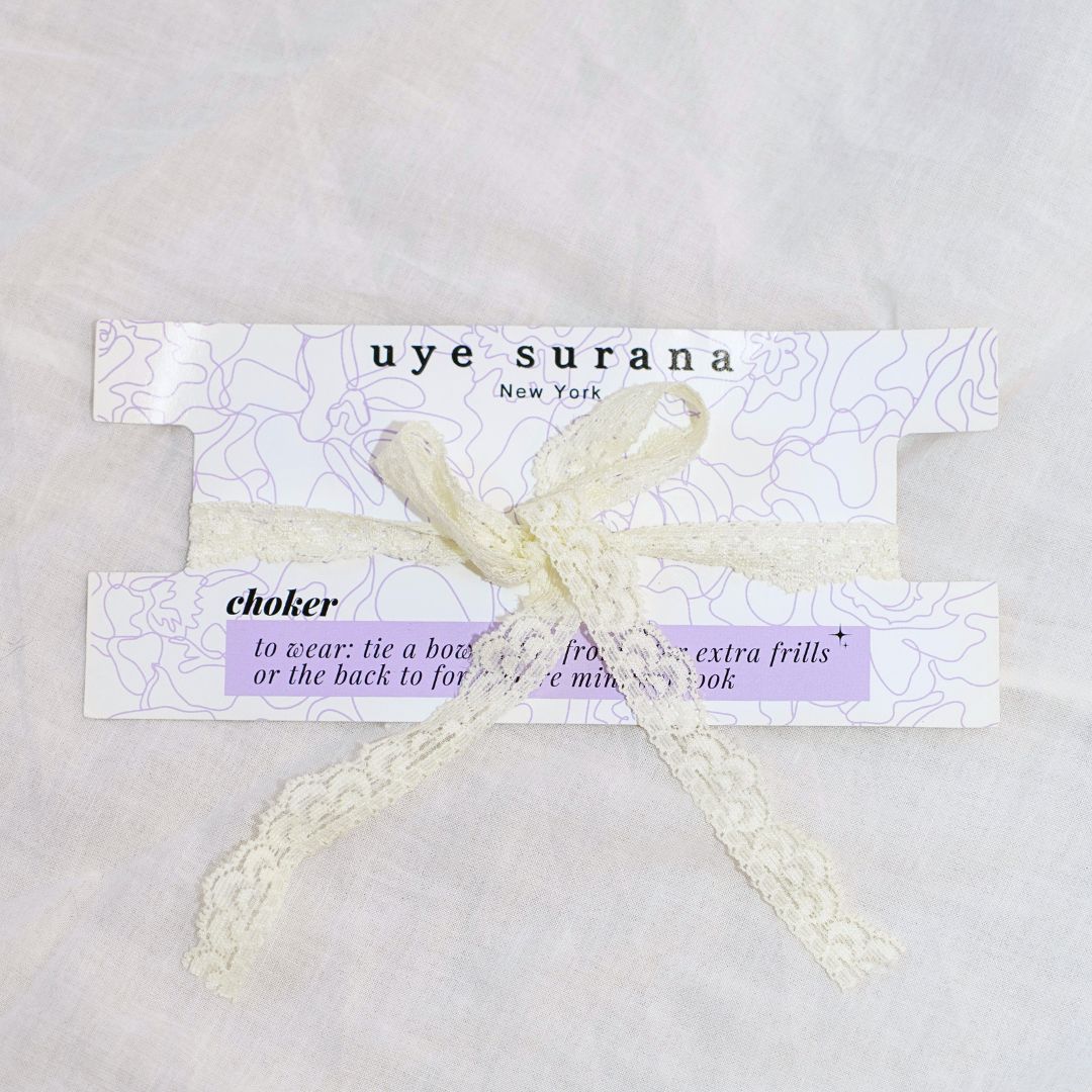 Pearl Lacey Tie Choker - Uye Surana