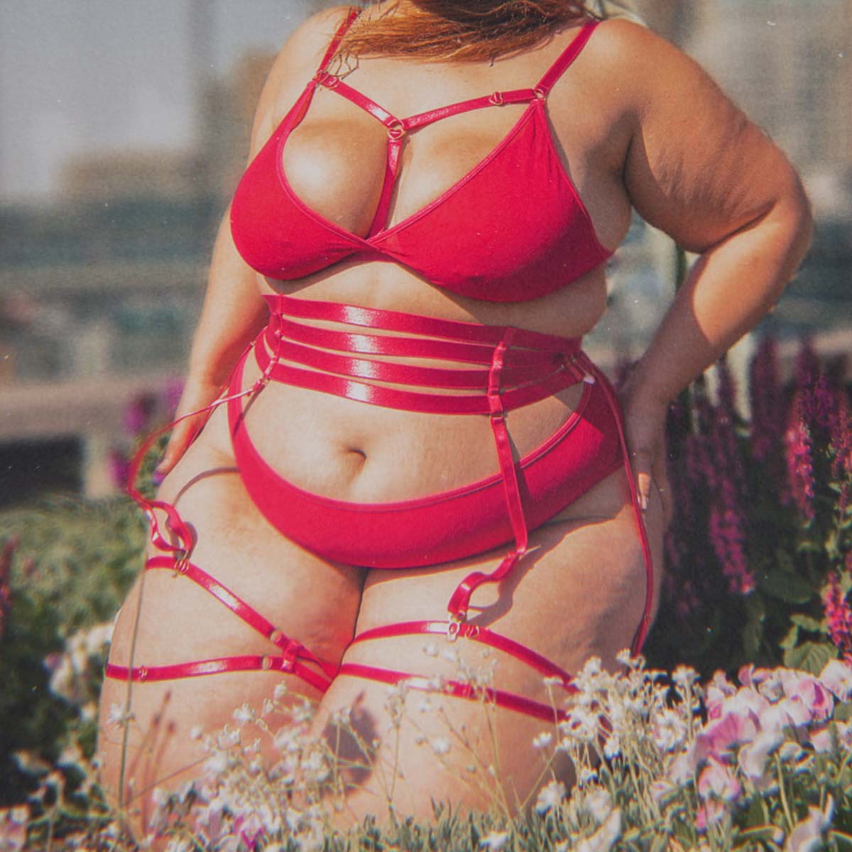 Hearts of Venus Strappy Bralette in Hot Pink - Uye Surana