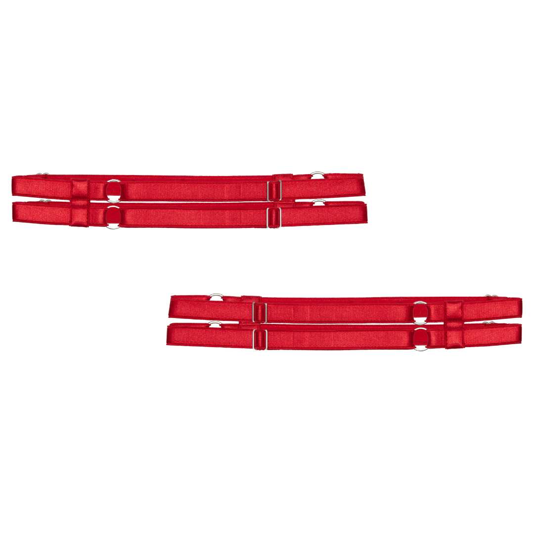 Red Strappy Leg Garters - Uye Surana