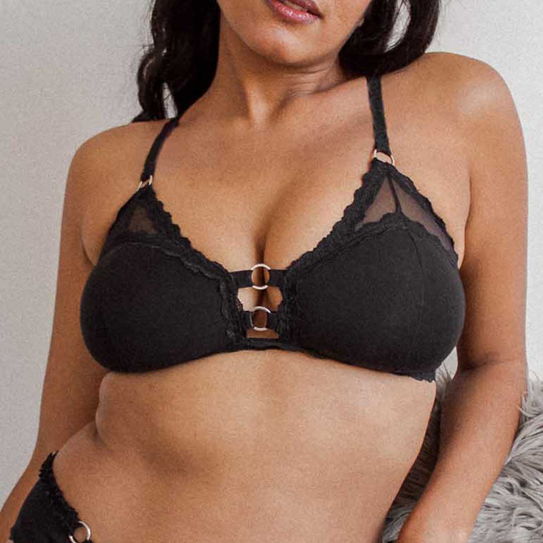Black Sadie Easy Fit Opaque Bralette XS/S