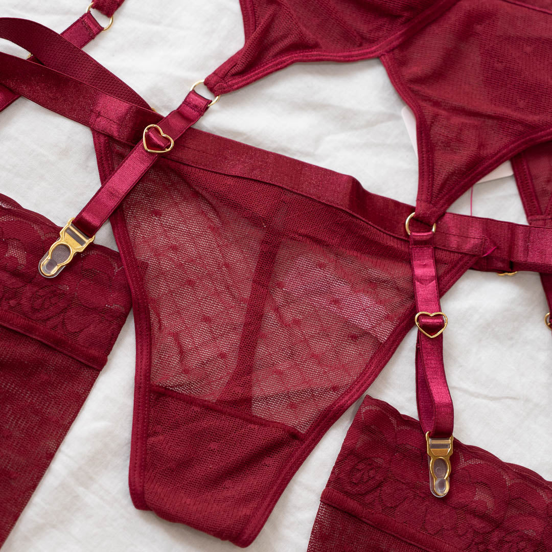 Wine Hearts of Venus G-String