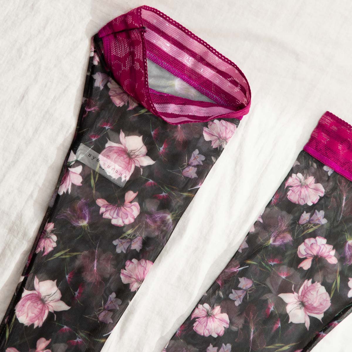 Floral Fantasy Printed Stay Up Stockings - Uye Surana