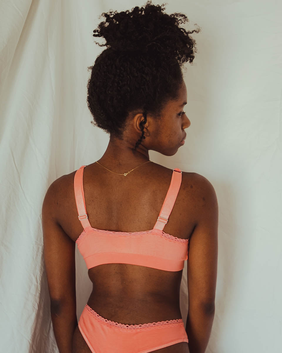 Pima Cotton Everyday Seamless Bra in Papaya - Uye Surana
