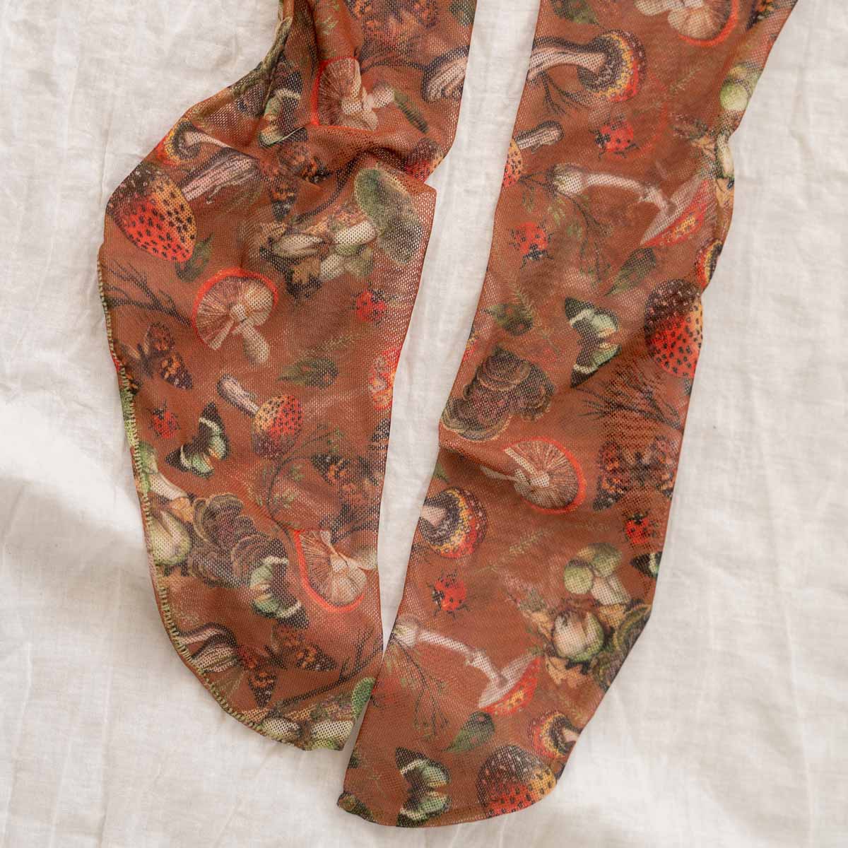 Mushroom Fairy Printed Stay Up Stockings - Uye Surana