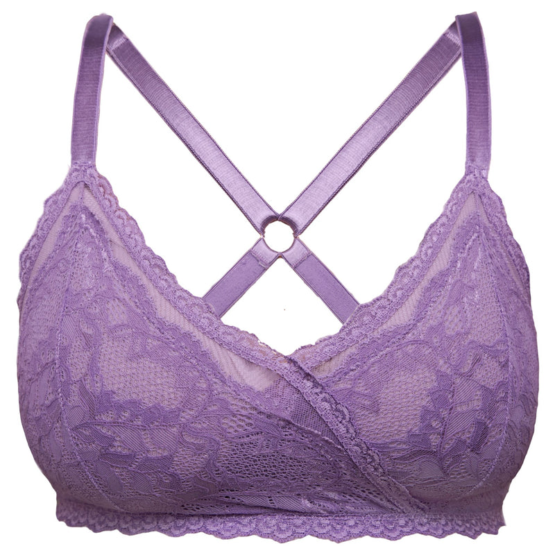 Polly Racerback Lace Bralette in Periwinkle