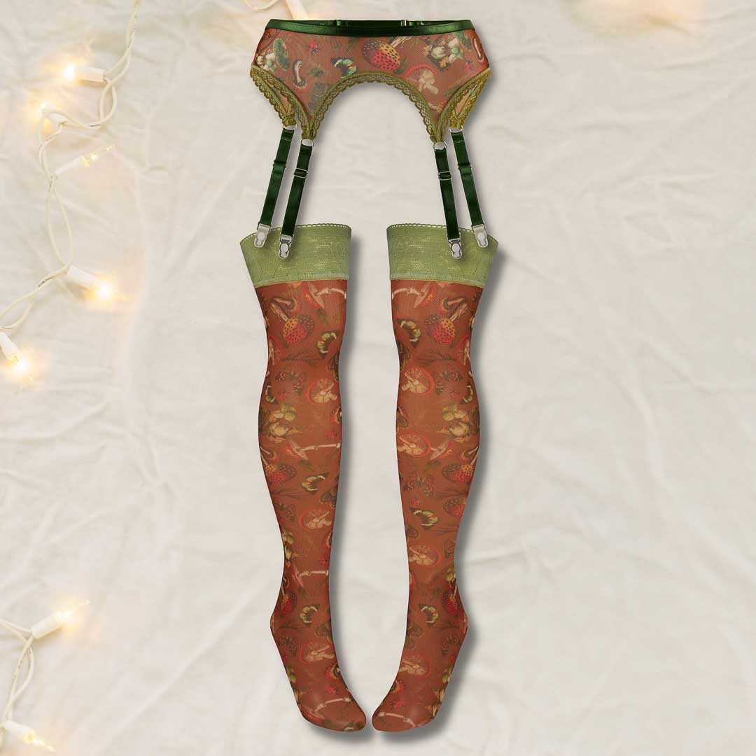 Mushroom Garter Stockings Set
