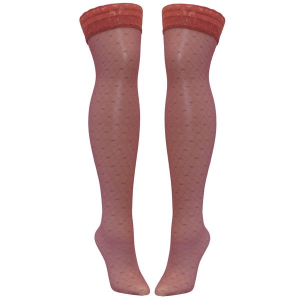 Hearts of Venus Thigh High Stockings in Copper Rose - Uye Surana