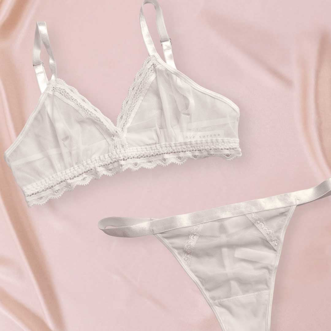 Pearl Sheerly Mesh Lingerie Set