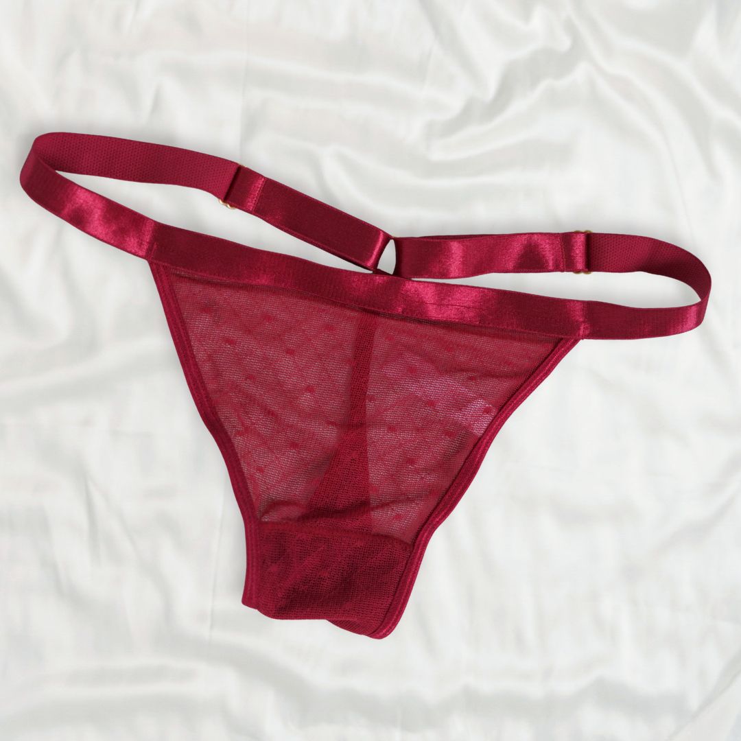 Wine Hearts of Venus G-String - Uye Surana