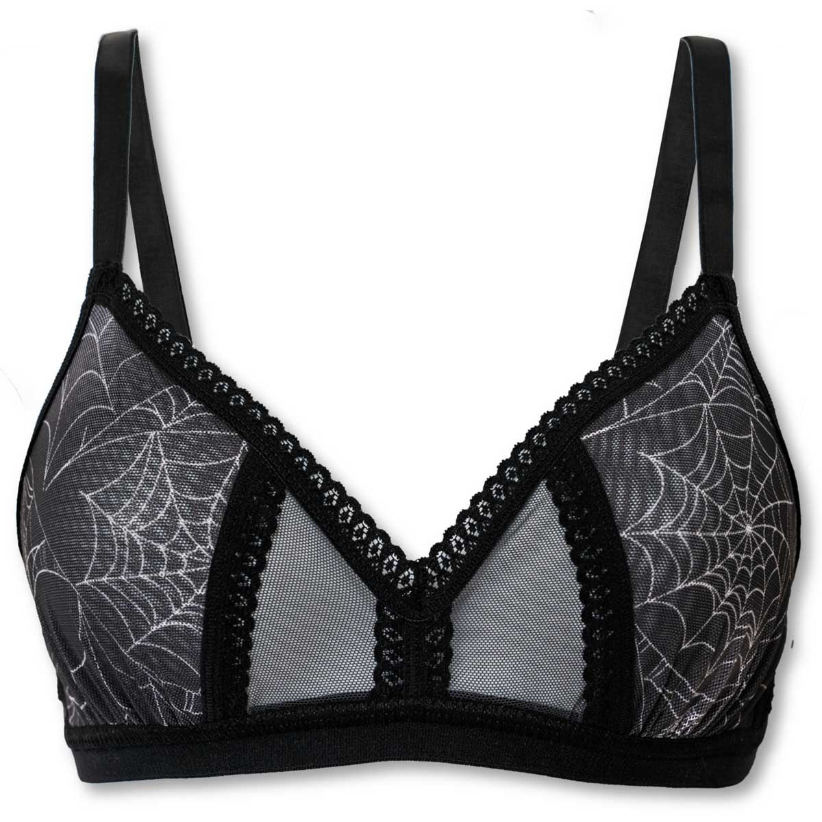 Spider's Lace Web Print Peekaboo Bralette