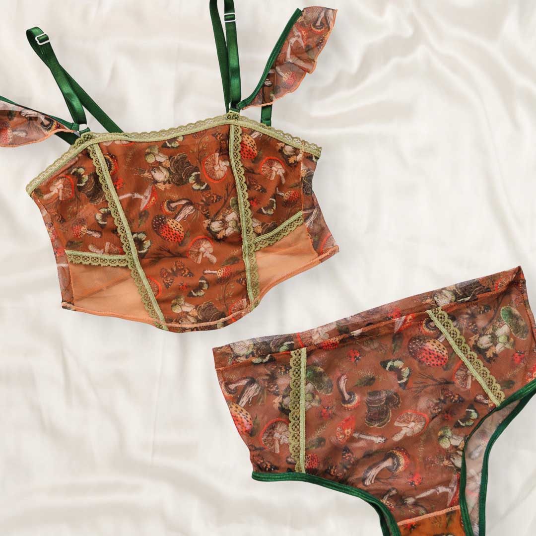 Mushroom Fairy Corset + Undies Set