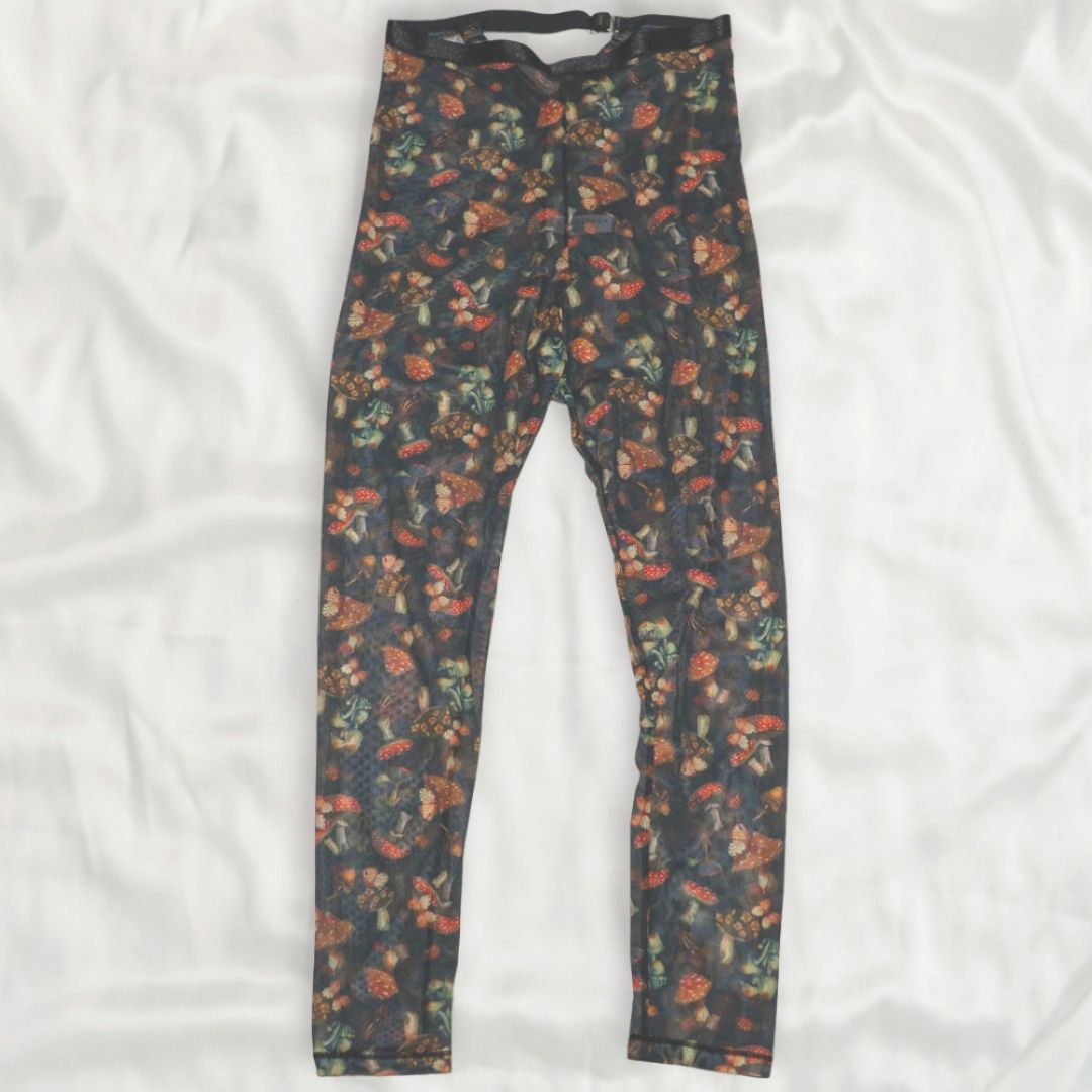 Mystical Mushrooms Printed Mesh Leggings S/M