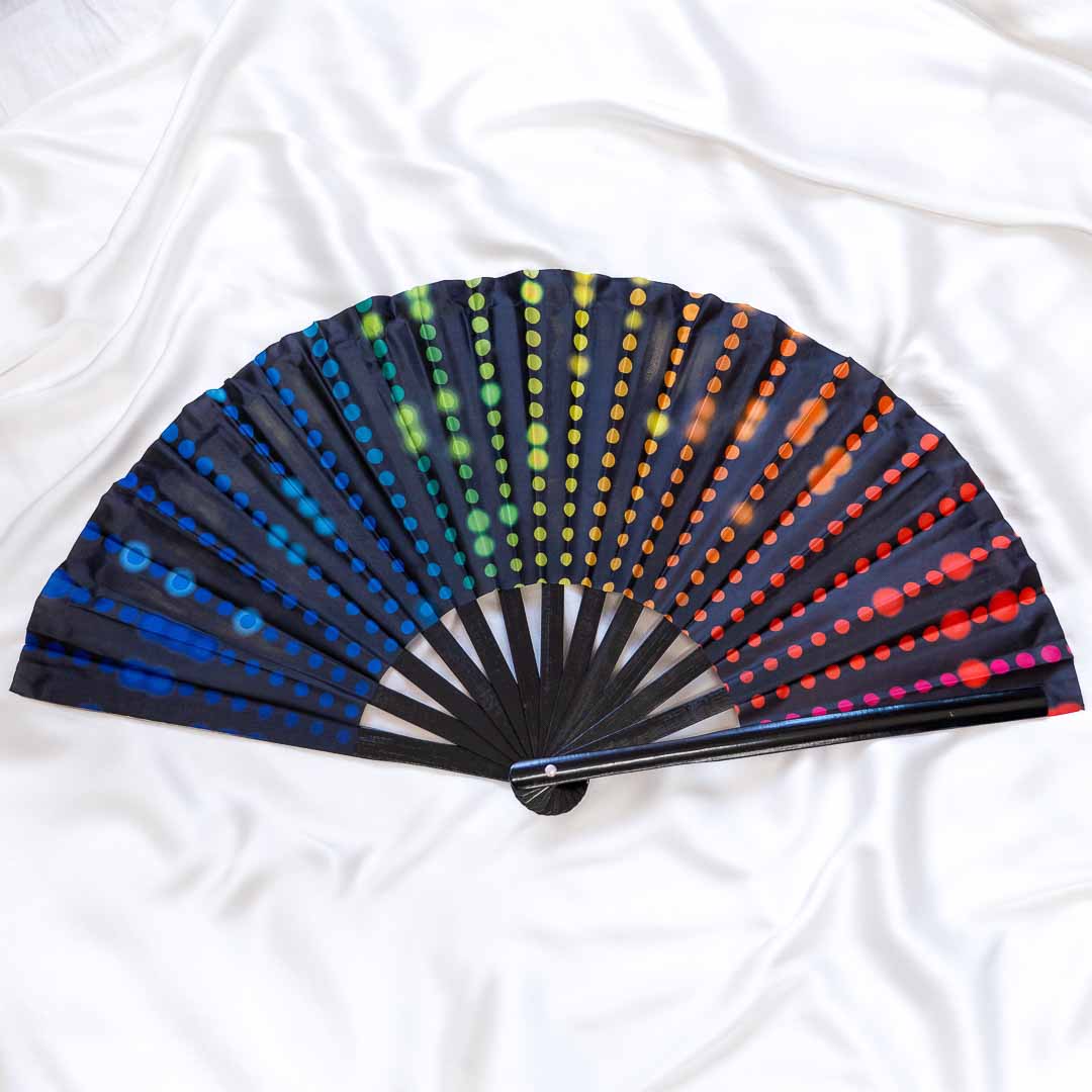 Rainbow Lights Large Folding Fan