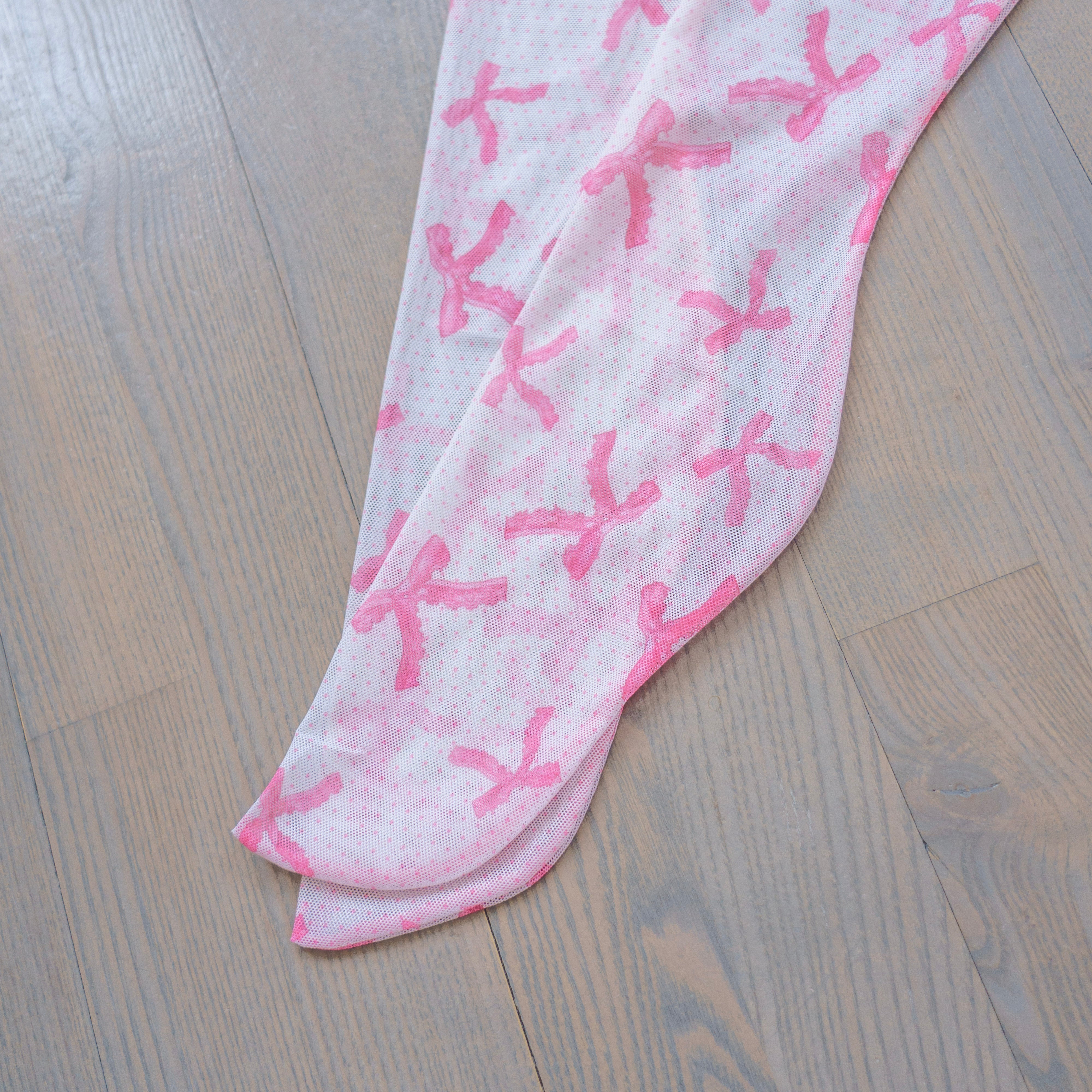 Pink Coquette Bows Stay Up Stockings