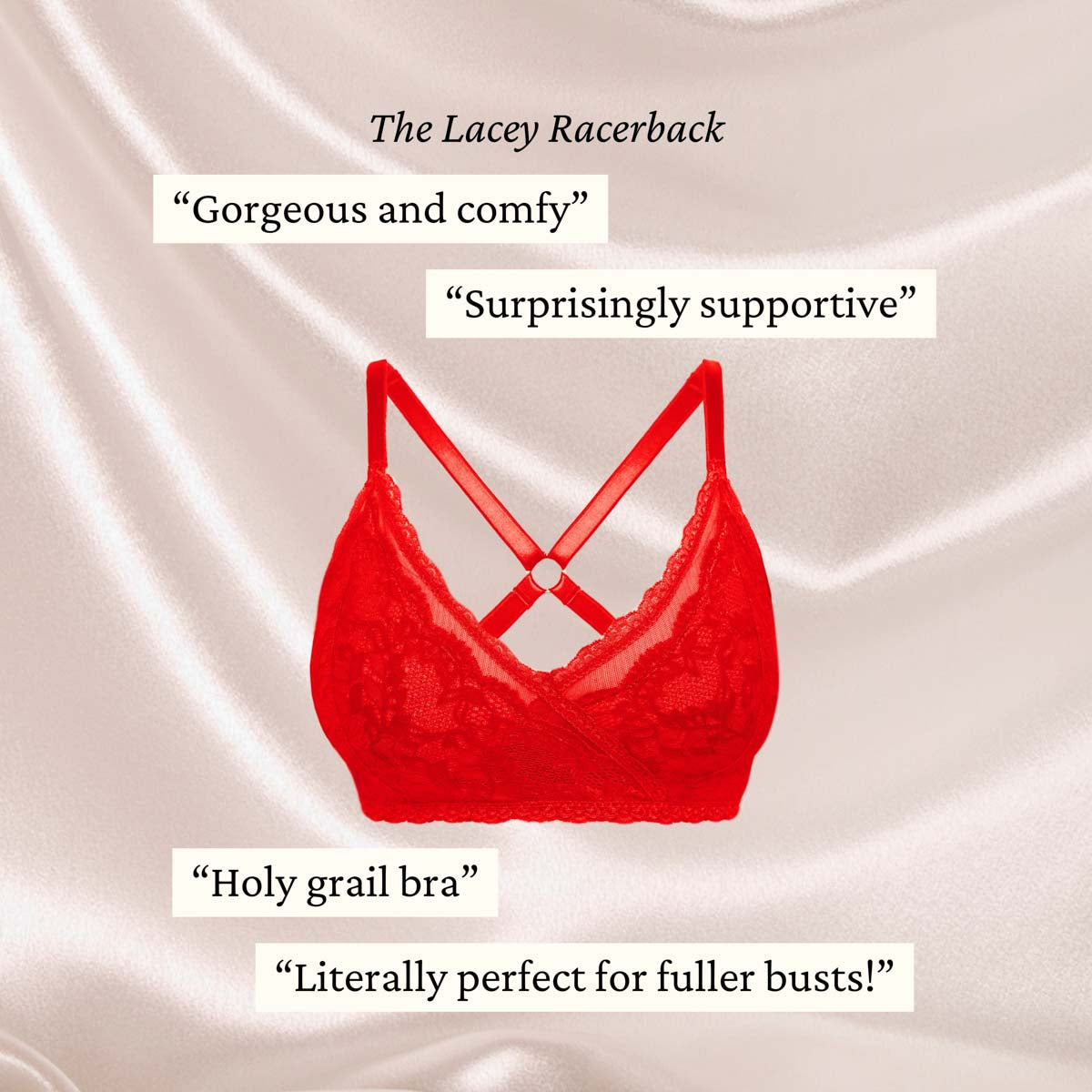 Lacey Racerback Bralette in Rose Red - Uye Surana