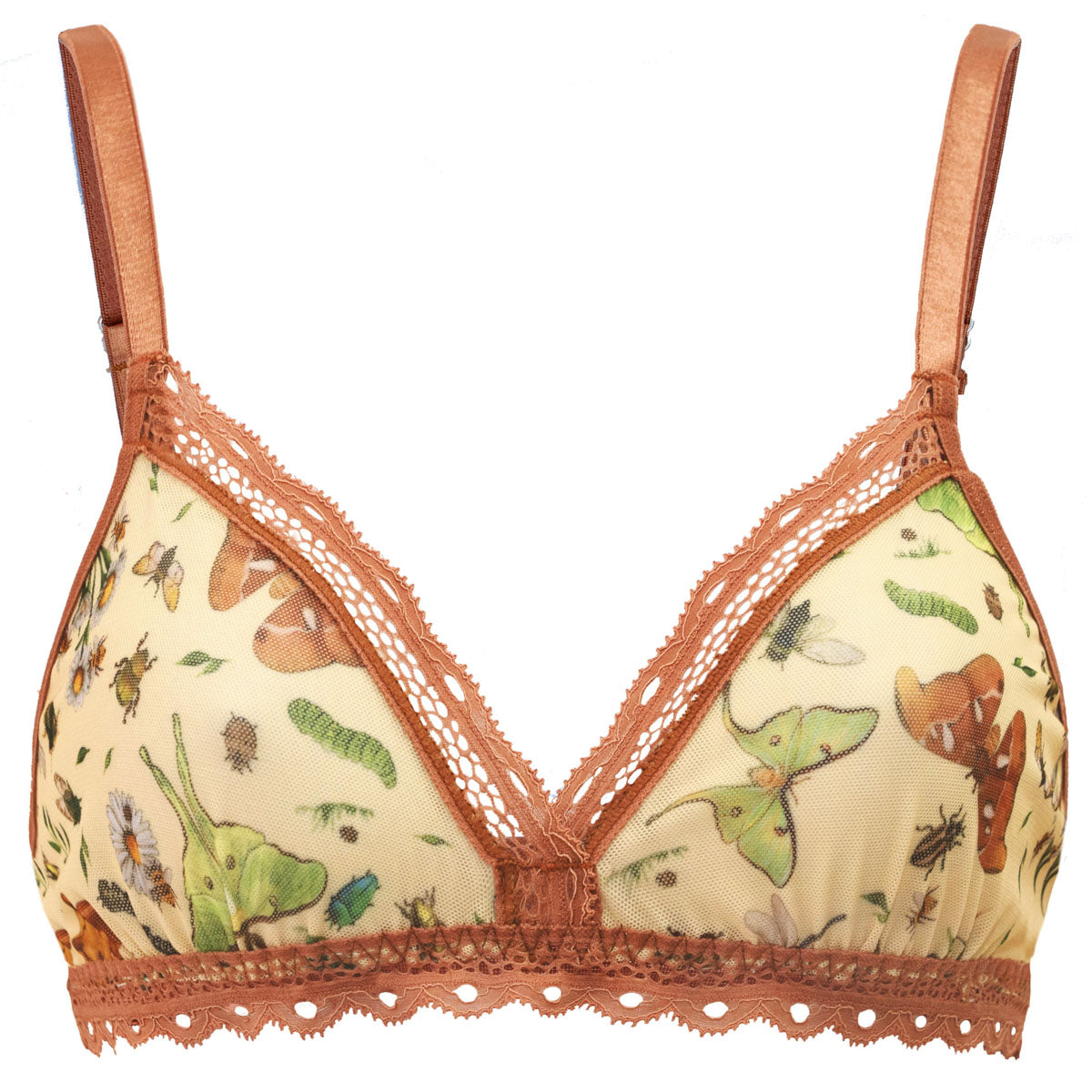 Bugs Printed Mesh Bralette
