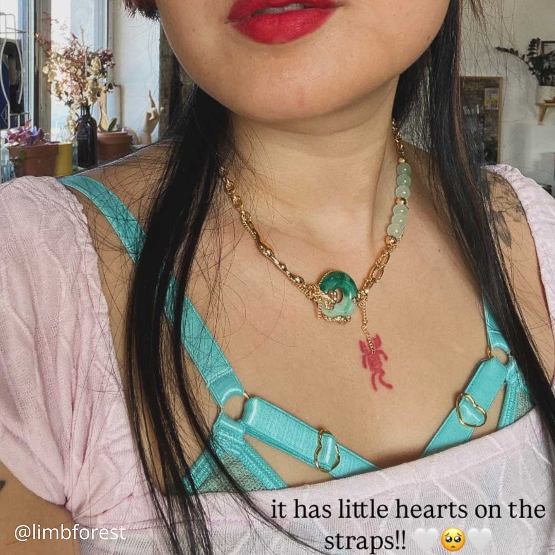 Seafoam Hearts of Venus Strappy Bralette XS/S