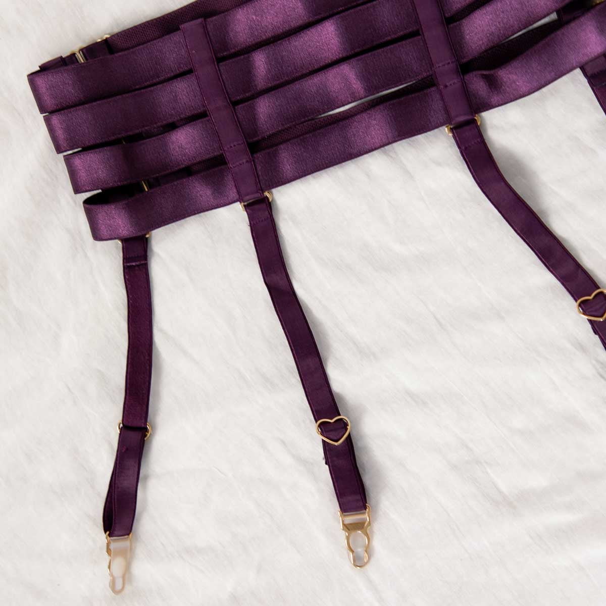 Plum Hearts of Venus Strappy Waist Cincher