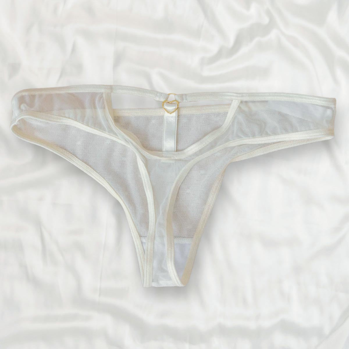 Hearts of Venus Keyhole Thong in Pearl