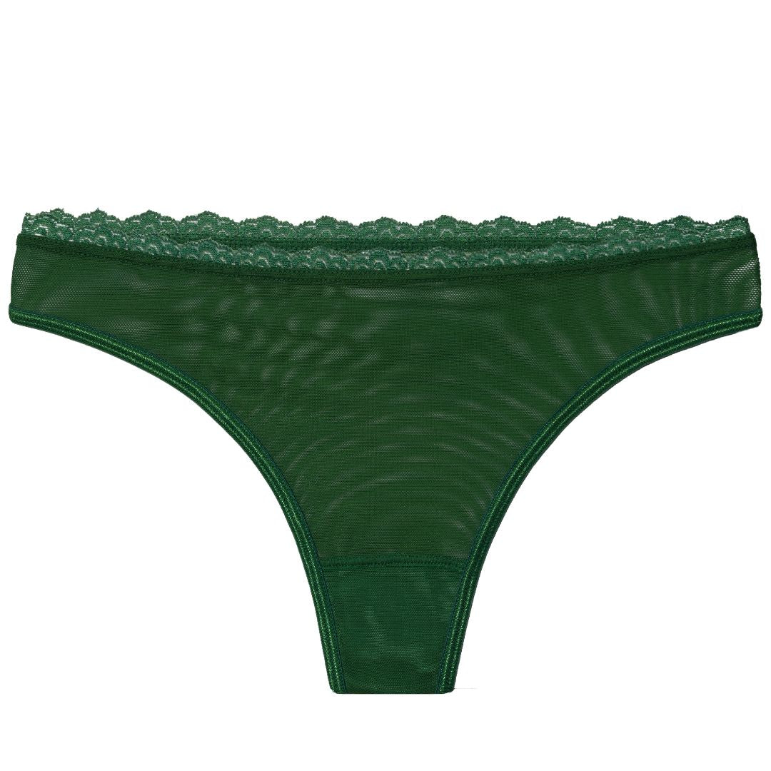 Lacey Everyday Thong in Forest 2X/3X - Uye Surana