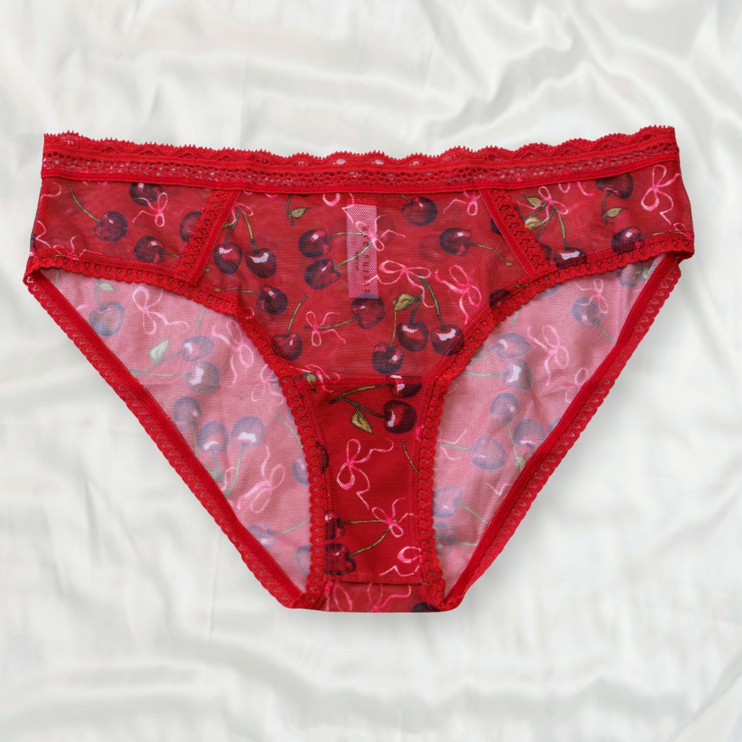 Cherry Rush Ribbon Print Bikini