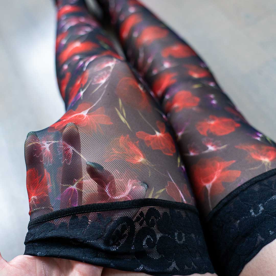 Garden Fantasy Floral Stay Up Stockings - Uye Surana
