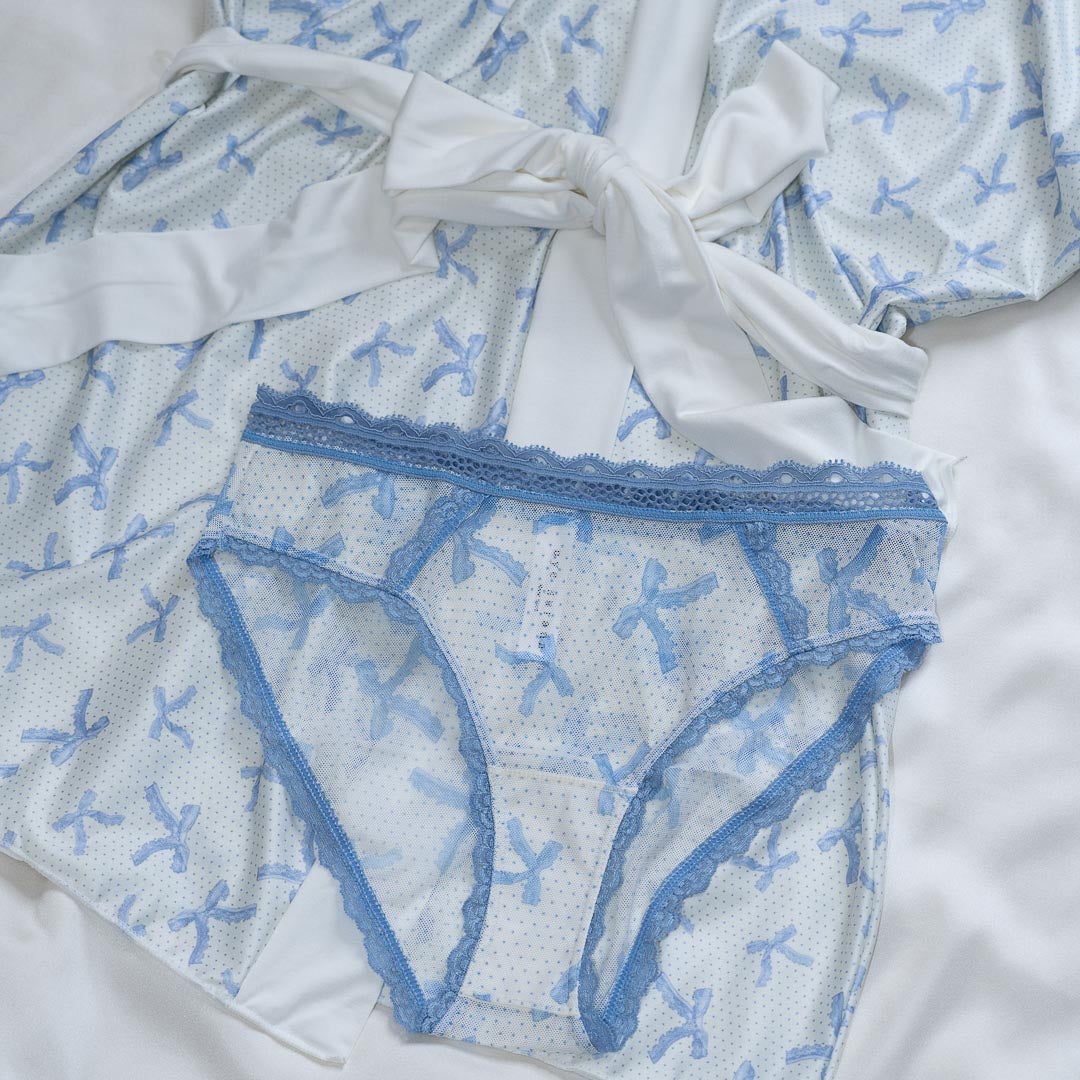 Blue Coquette Bows Kimono S/M - One-of-a-kind
