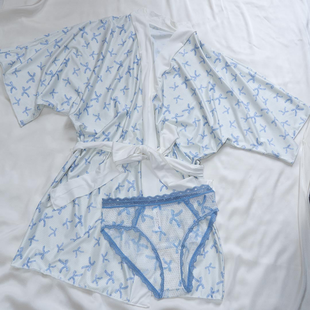 Blue Coquette Bows Kimono S/M - One-of-a-kind