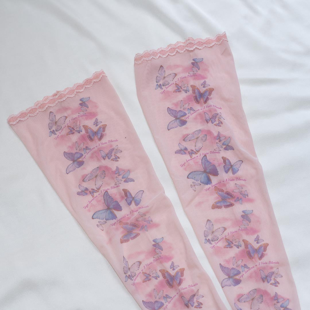 Butterfly Dreams Hold Up Stockings XS/S*Runs Larger *Sample Quality
