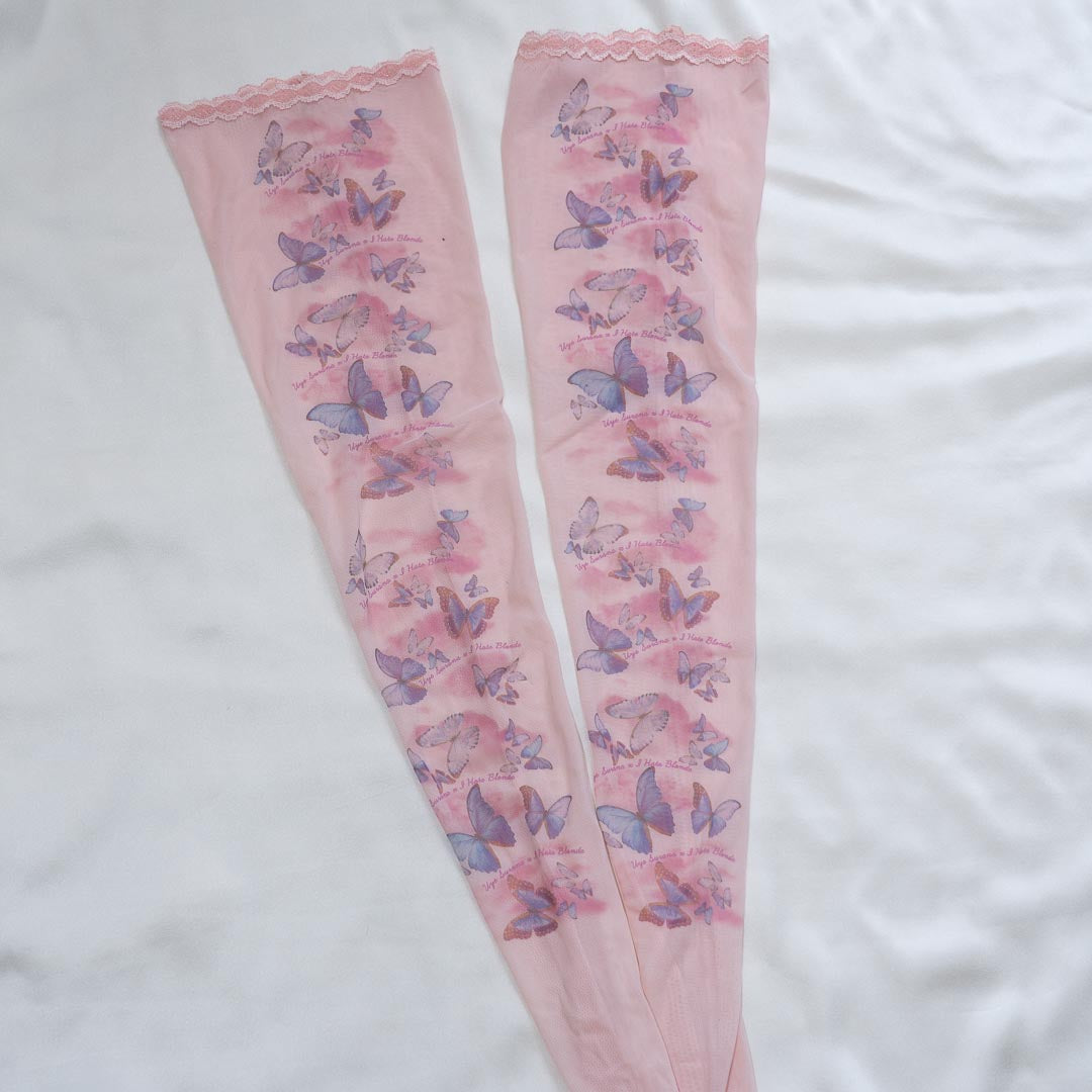 Butterfly Dreams Hold Up Stockings XS/S*Runs Larger *Sample Quality