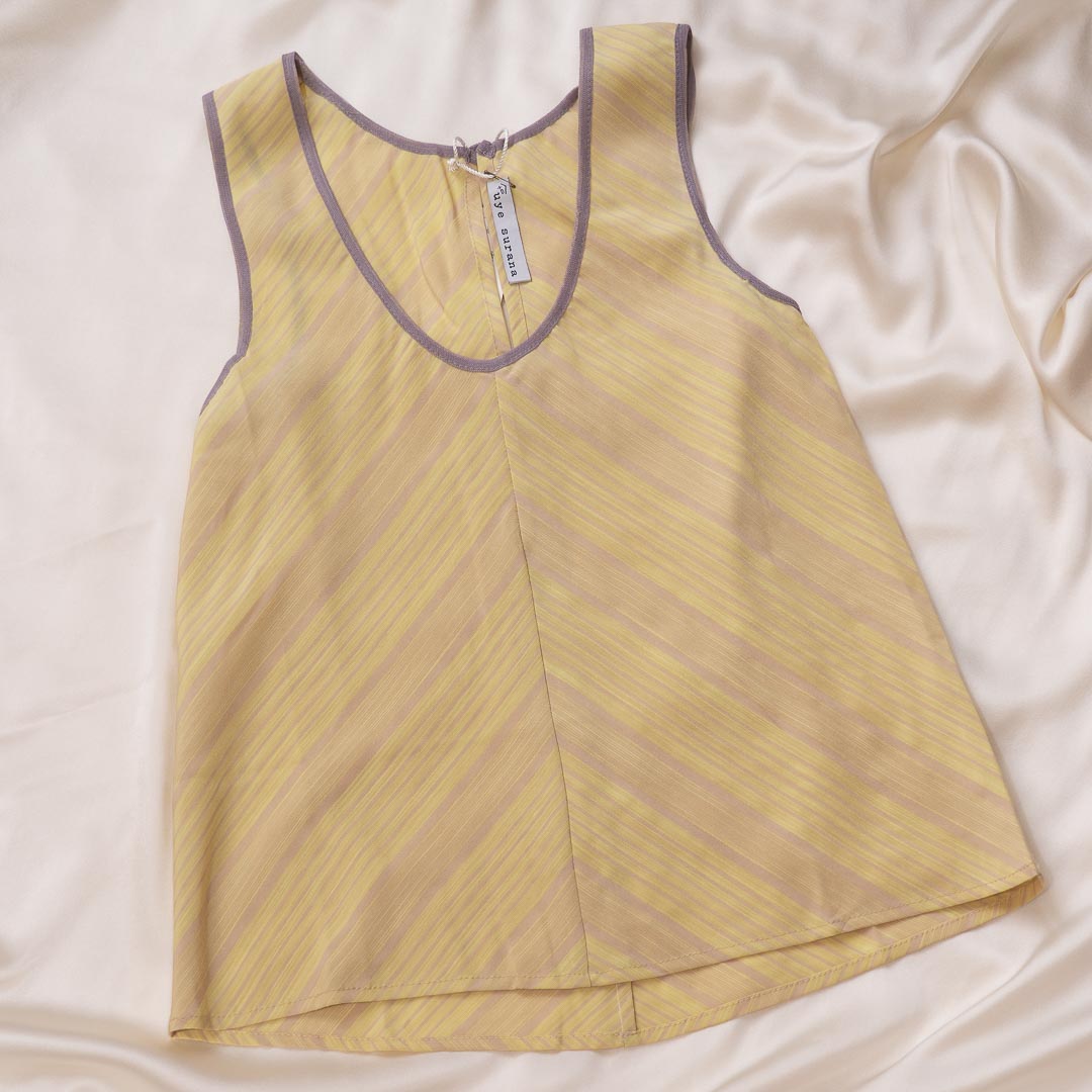Striped A-Line Tank in Honey Butter 'n Lavender