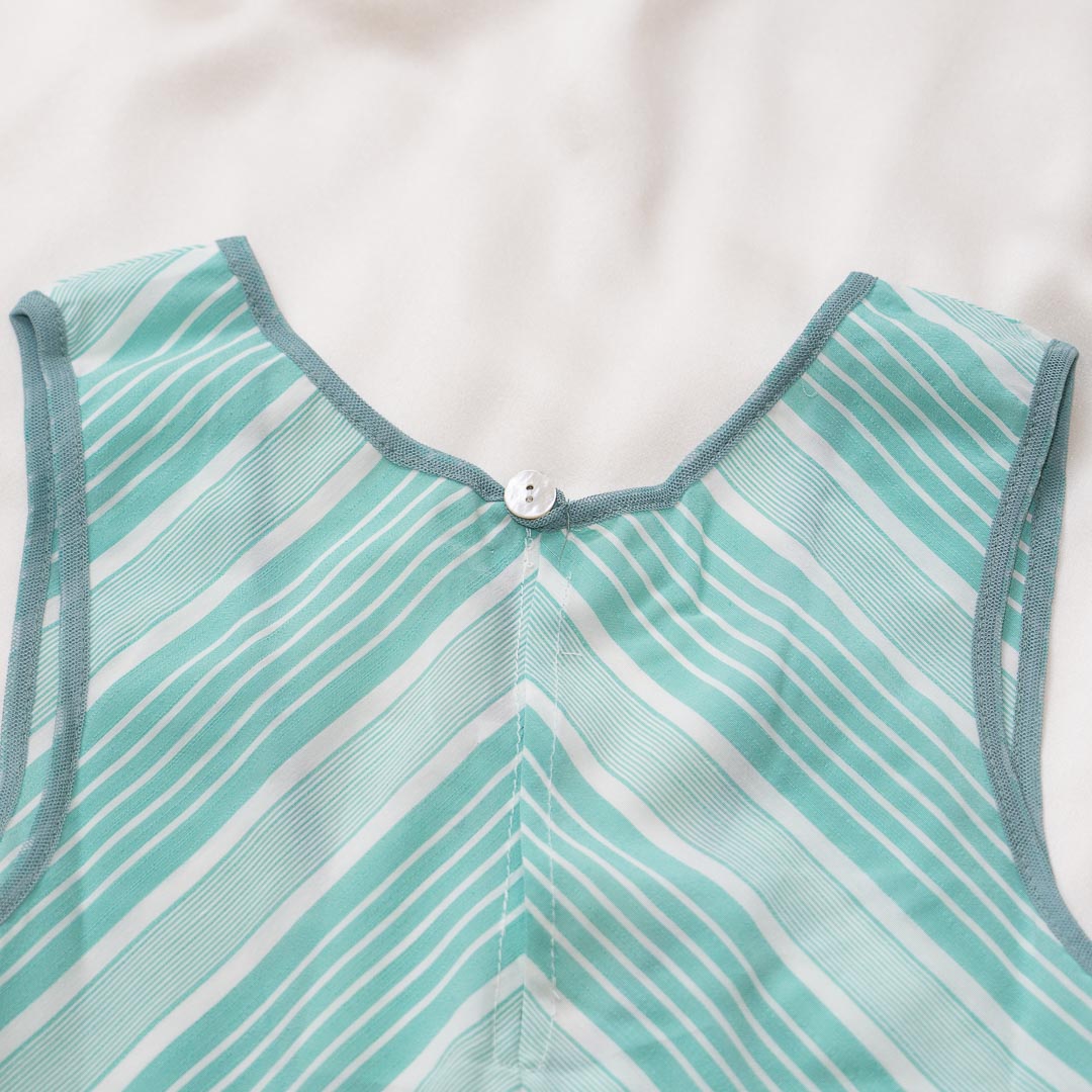 Striped A-Line Tank in Agave, Small