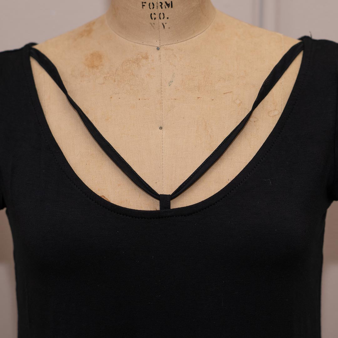Black Strappy Tee *Imperfect details