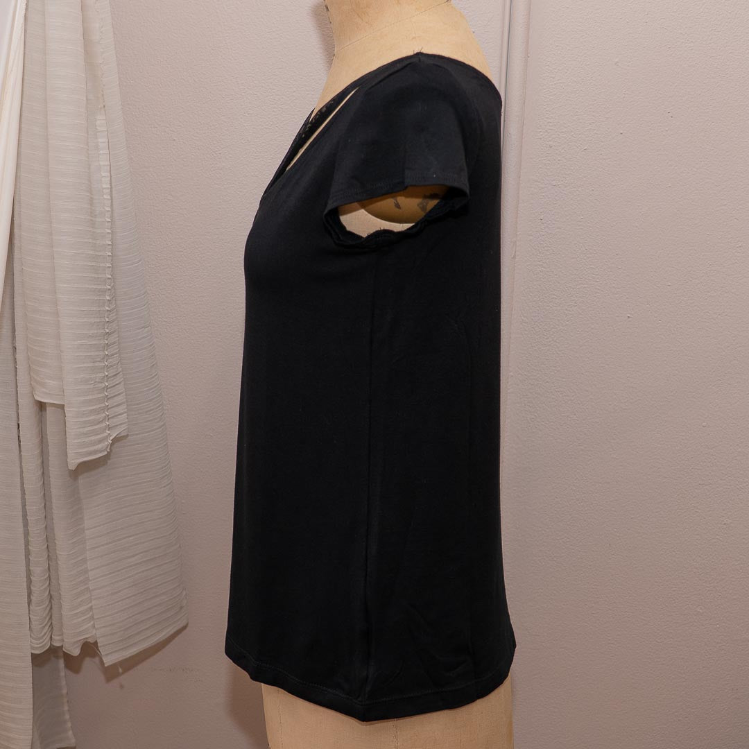 Black Strappy Tee *Imperfect details