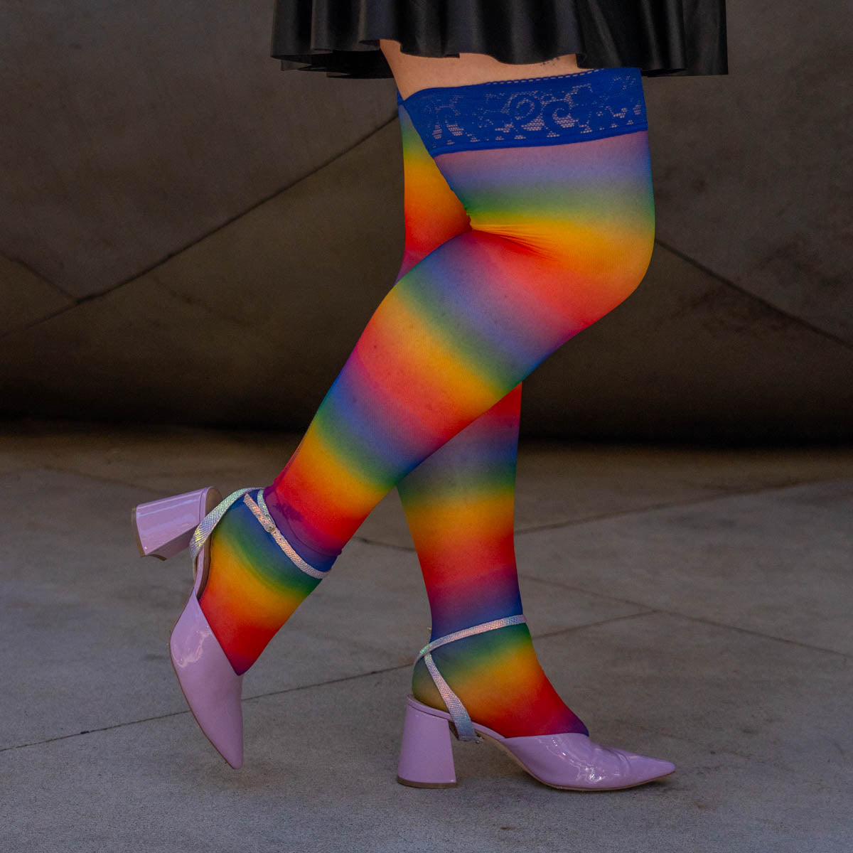 Rainbow Bright Garter + Stockings Set - Uye Surana