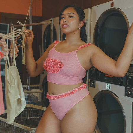 Strawberry Jam Ruffled Crop Cami