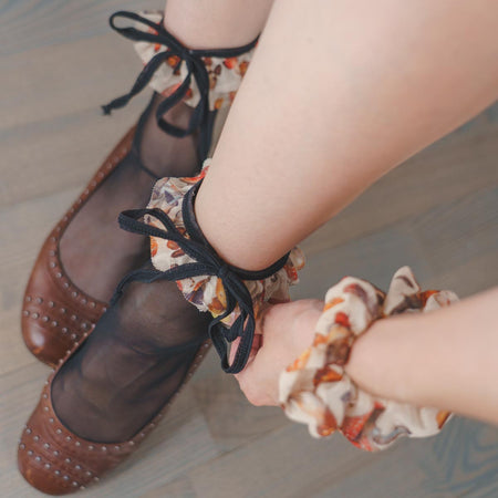 Magical Mushrooms Ruffle Socks + Scrunchie Set - Uye Surana