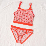 Strawberries & Cream Printed Bikini - Uye Surana