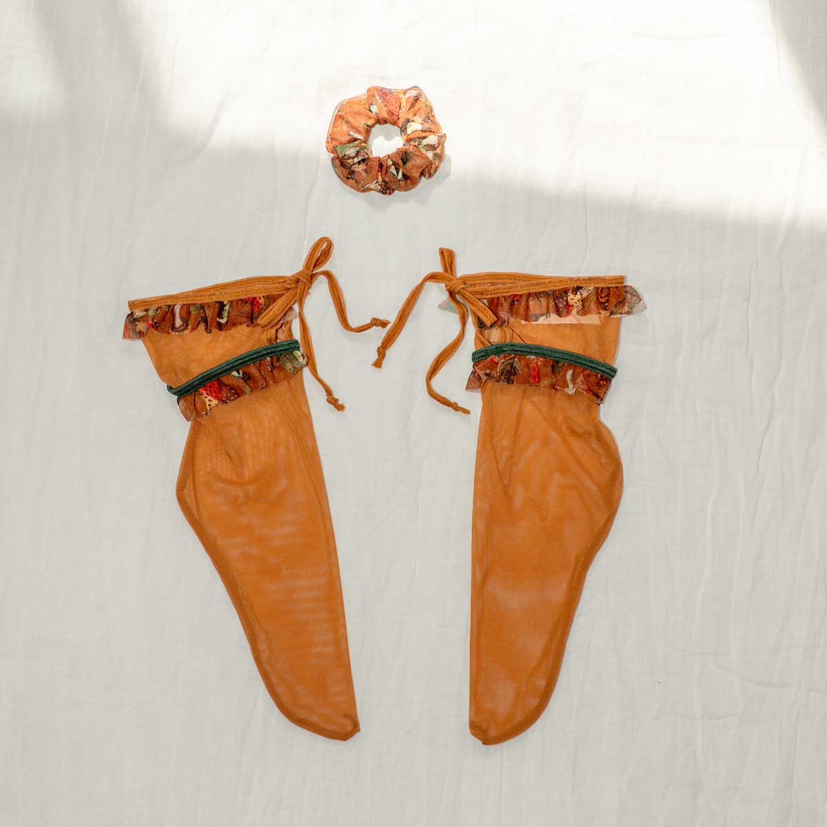 Mushroom Fairy Ruffle Socks + Scrunchie Set