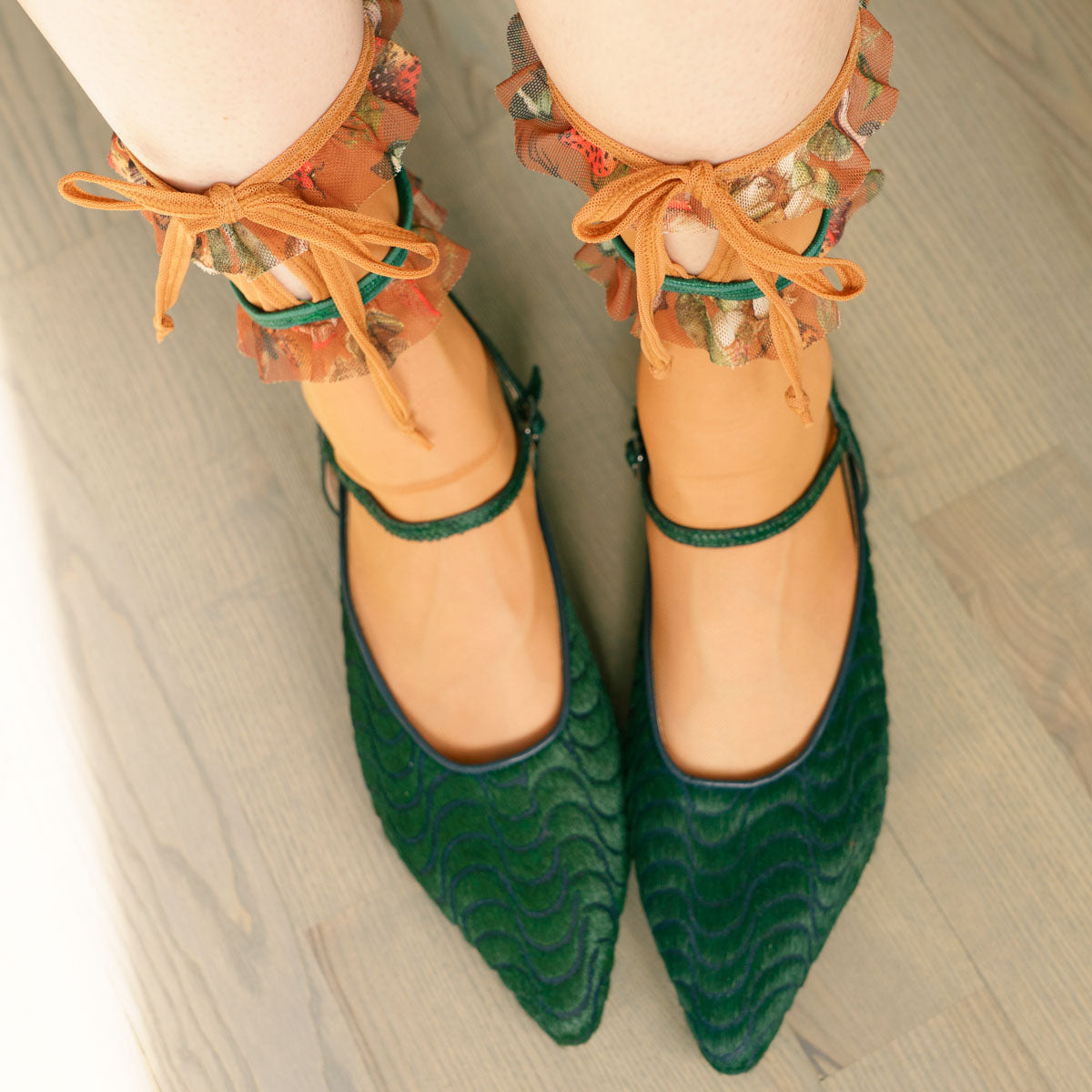 Mushroom Fairy Ruffle Socks + Scrunchie Set