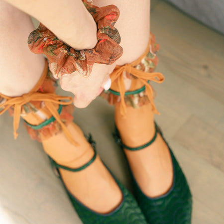 Mushroom Fairy Ruffle Socks + Scrunchie Set