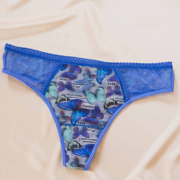 Butterfly Metamorphosis Printed Thong - Uye Surana