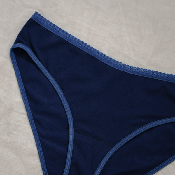 Cloudsoft Cotton Bikini in Blueberry - Uye Surana