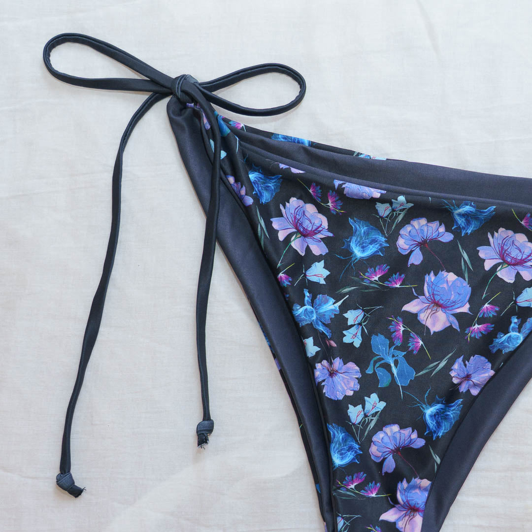 Electric Blooms String Bikini Bottoms