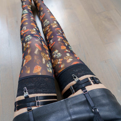 Mystical Mushrooms Stay Up Stockings - Uye Surana