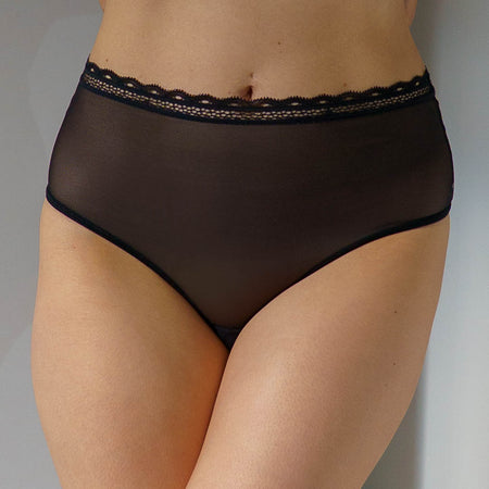 Black Sheerly Mesh High Waist Undies
