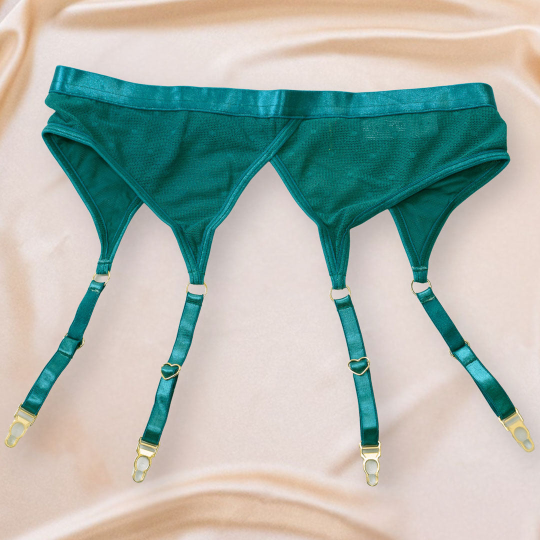 Emerald Hearts of Venus Garter Belt